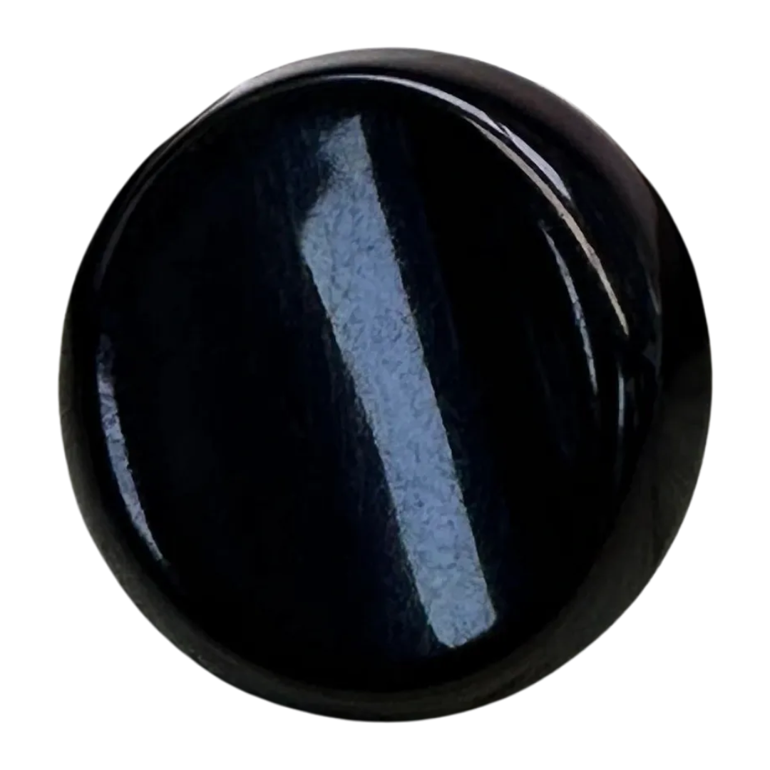 Black Hand Dyed Button 18mm (28L / 11/16”) – Bevelled Edge Shank Button – Sold Individually