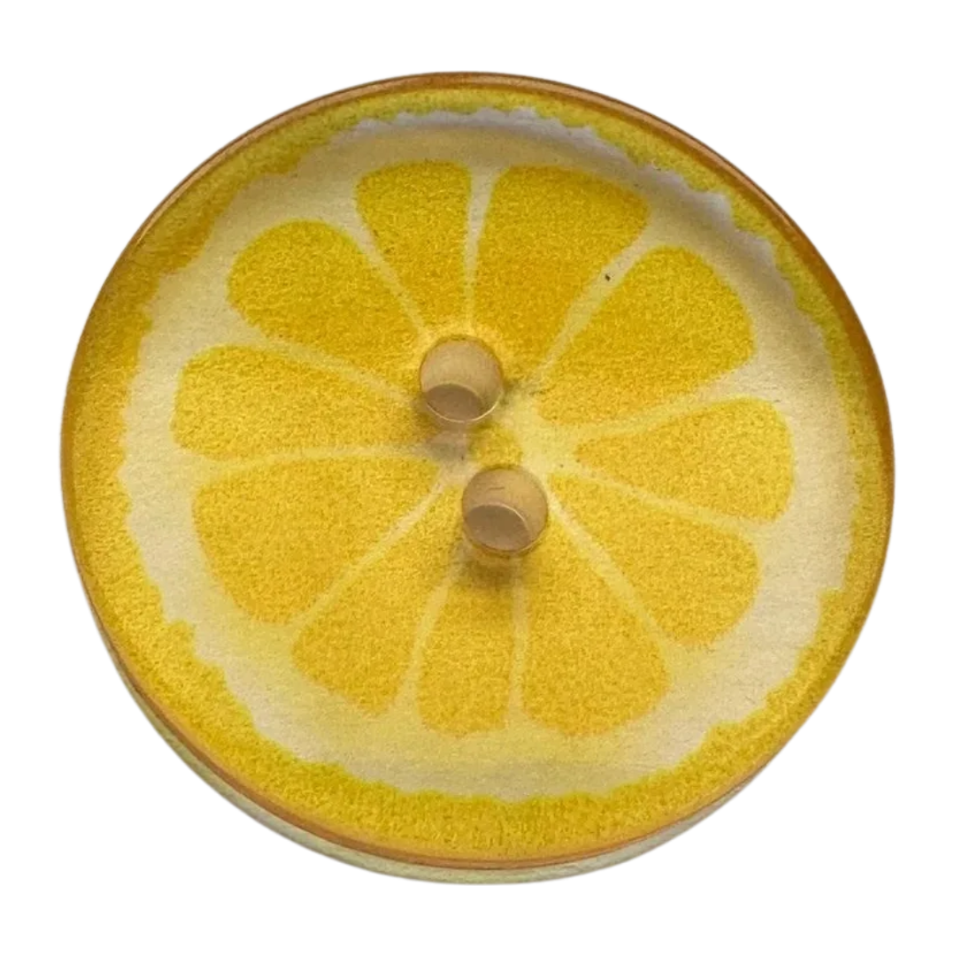 Lemon Slice Button 23mm (36L / 7/8”) – Novelty Sewing & Knitting Button – Sold Individually