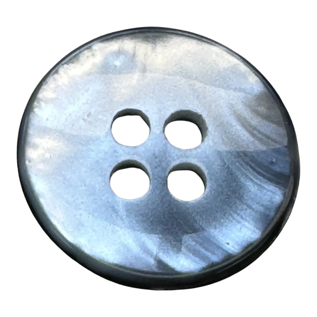 Grey button 18mm pearlised finish sold individually