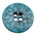 Duck Egg Blue Floral Buttons – 18mm Floral Engraved Button – Sold Individually