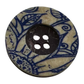 Blue Pattern Button 23mm – Decorative Ring Design – Sold Individually