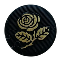 Black & Gold Rose Button – 15mm Shank Button – Sold Individually