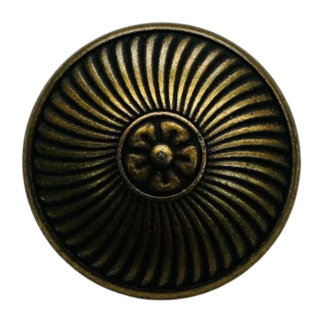 Antique Brass Metal Button – 23mm – Shank Back – Sold Individually