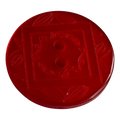 Orange button 23mm with an etched leaf design sold individually