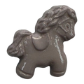 Grey pony button 18mm novelty design sold individually