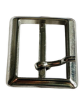 Silver-tone metal buckle with a prong to fit a strap 30mm