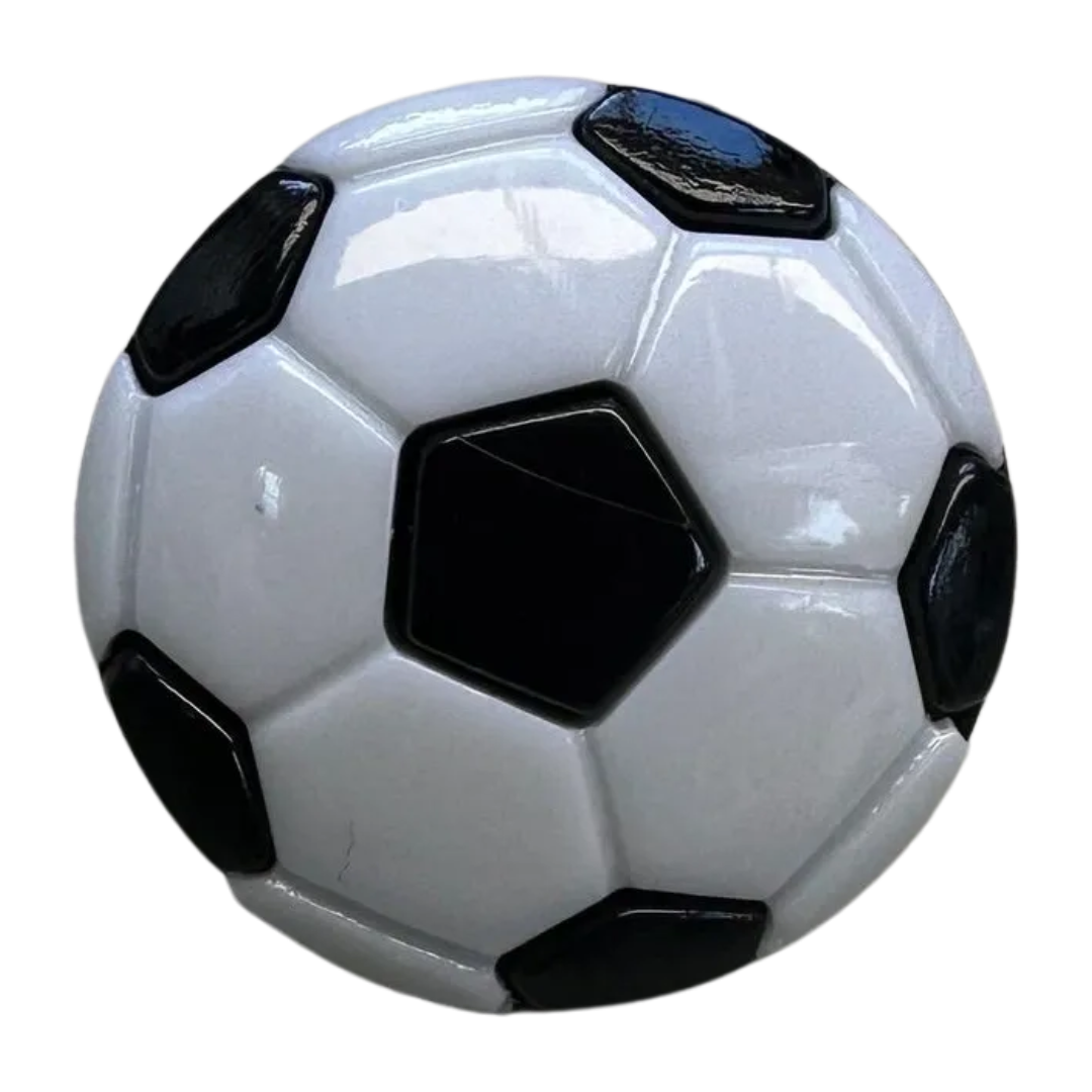 Football Buttons 17mm – Black & White Novelty Design – Sold Individually