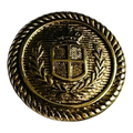 Gold-tone button 18mm metal crest design sold individually