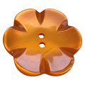 Orange flower button 50mm pearly finish sold individually