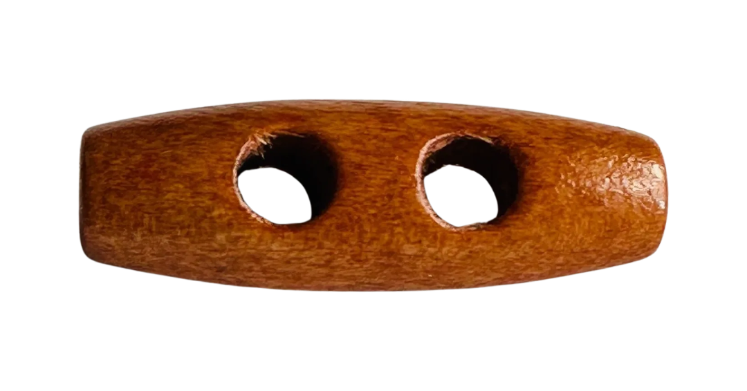 Wooden toggle 35mm medium stained design sold individually