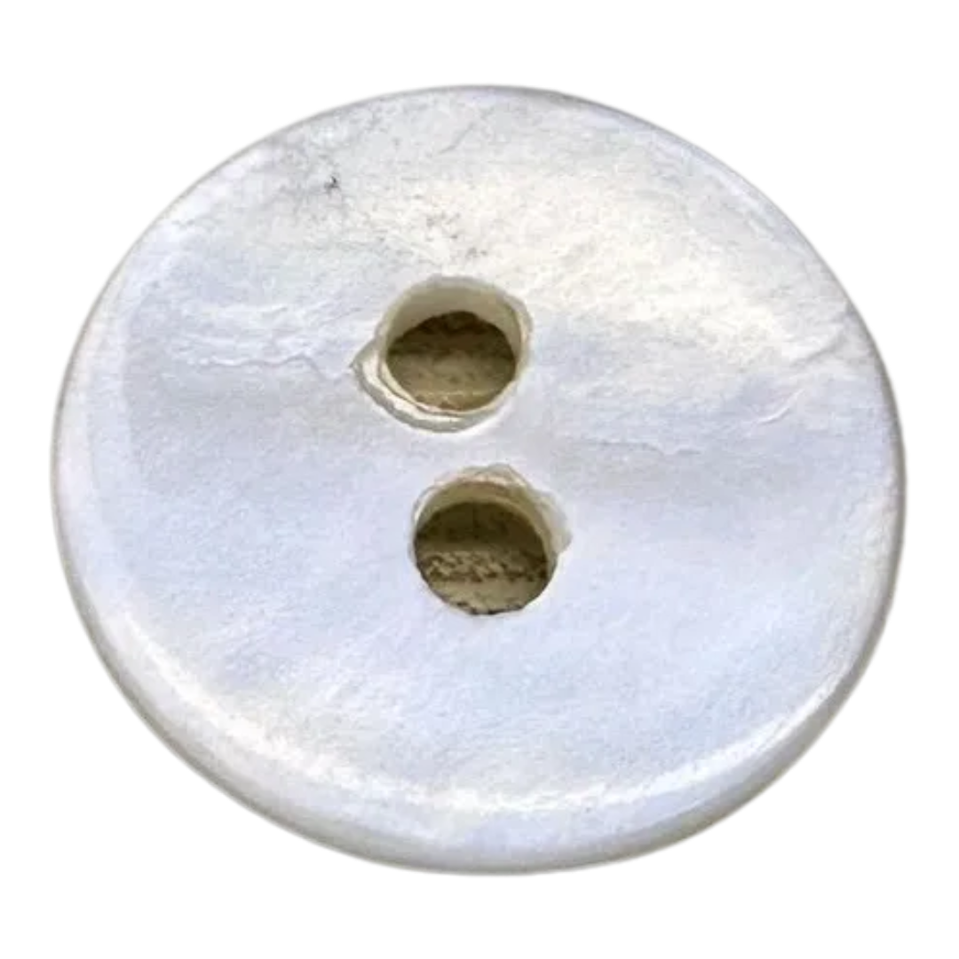 Natural Shell Button – 12mm (18L / approx. 1⁄2") – Two Hole – Sold Individually