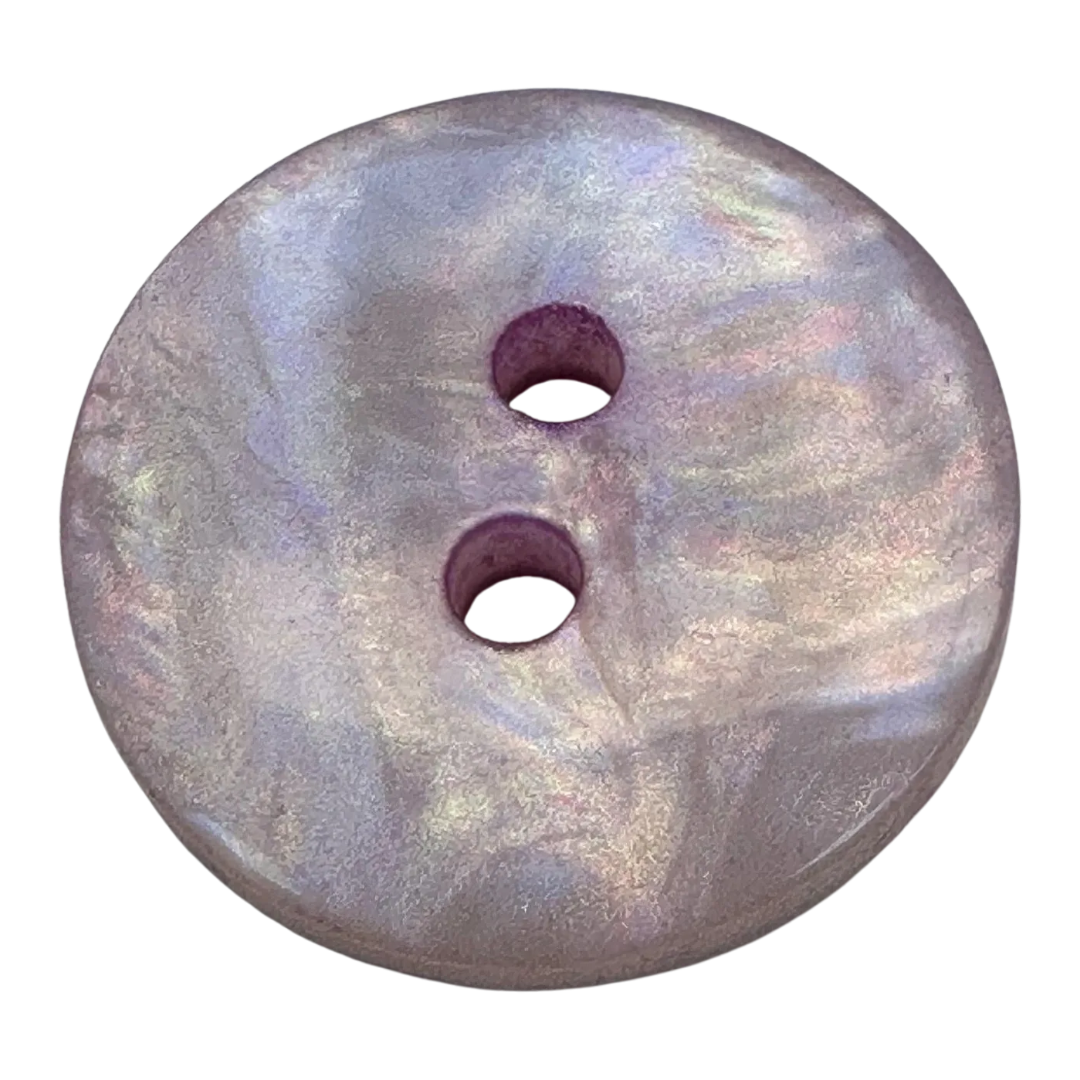 Lilac button 18mm iridescent pearl finish sold individually
