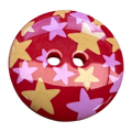 Star Buttons – 23mm Red, Pink and Gold Star Design – Sold Individually