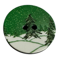 Christmas button 23mm landscape tree design sold individually
