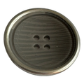Brown button 28mm matt striped finish sold individually