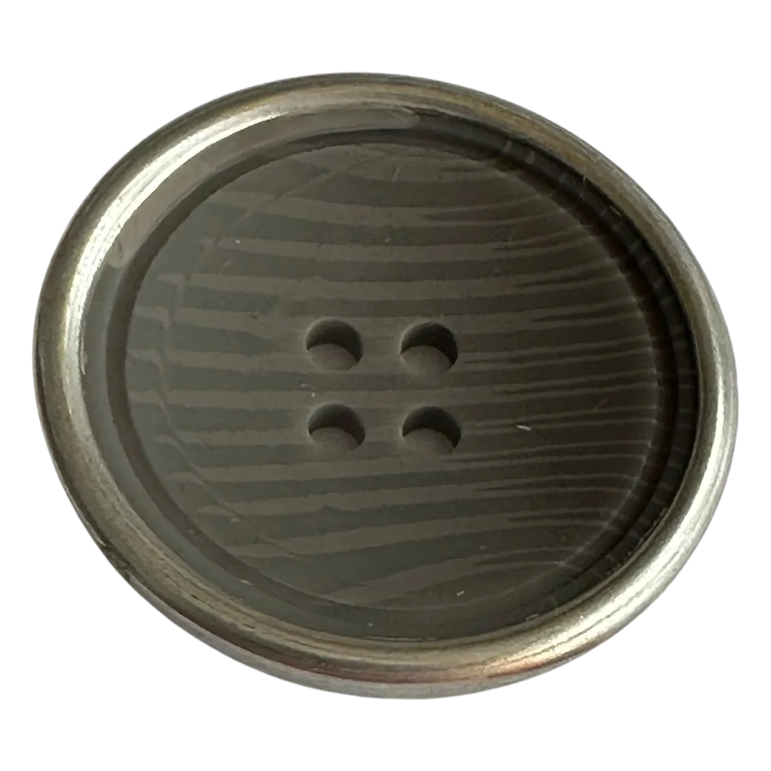 Brown button 28mm matt striped finish sold individually