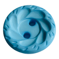 Light blue button 15mm matte sculpted design sold individually