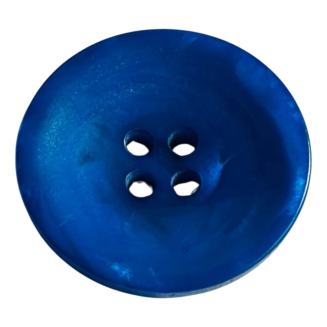 Royal blue button 20mm pearlised finish sold individually