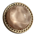 Peach button 22mm in a matt gold effect metal setting sold individually