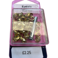 Gold Tone Eyelets with Tool – 4mm – Pack of 40