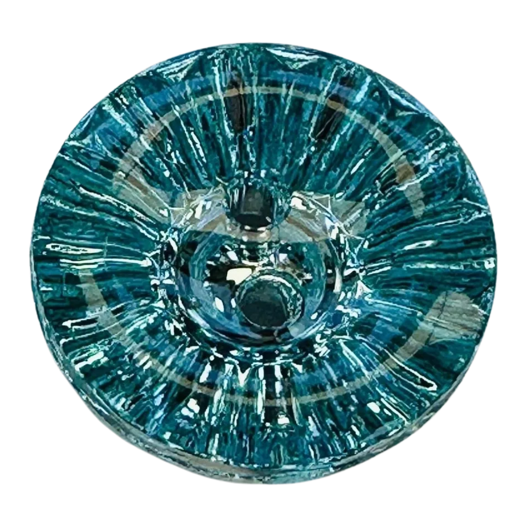 Turquoise button 18mm jewel effect finish sold individually