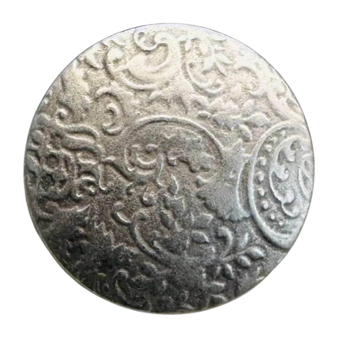 Antique Silver Metal Cuff Buttons 18mm – Subtle Ornate Scroll Design – Sold Individually