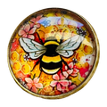 Bee Button – 22mm Glass & Metal – Sold Individually