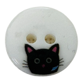 Black Cat Button – 15mm Cat Face Button – Sold Individually