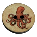 Octopus button 18mm orange and beige sold individually