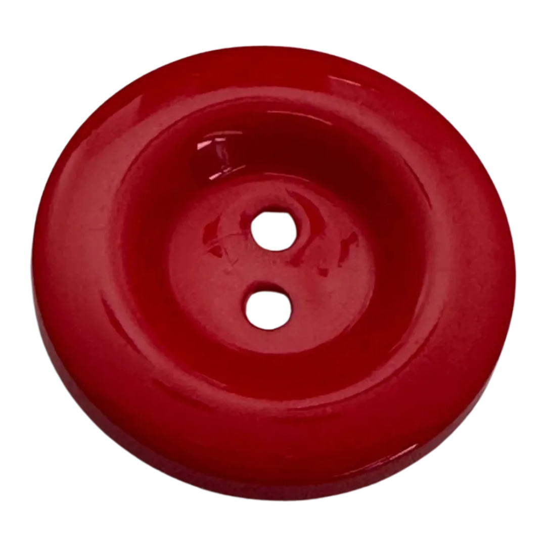Red button 30mm classic style glossy finish sold individually