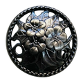 Floral Metal Buttons – Antique Silver Finish – 23mm – Sold Individually