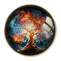 Starlit tree button 22mm in glass and metal sold individually