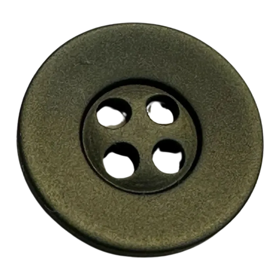 Olive green button 15mm soft sheen finish sold individually