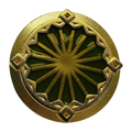 Metal Button – Green Enamel & Gold Tone – 28mm (Also in 18mm) – Sold Individually