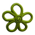 Green Flower Button – 23mm Coated Metal Statement Button – Sold Individually