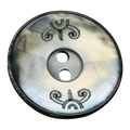 Grey button 17mm etched pearly design sold individually