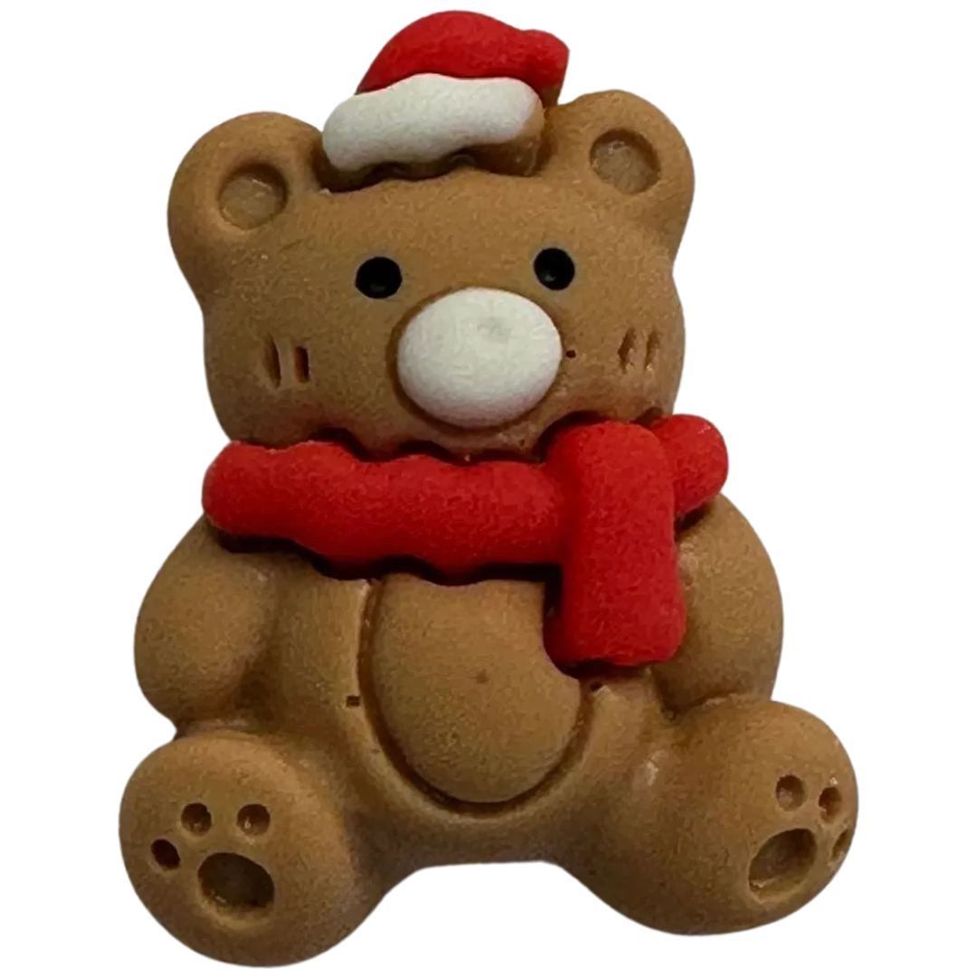 Christmas Santa teddy buttons 19 x 24mm sold individually