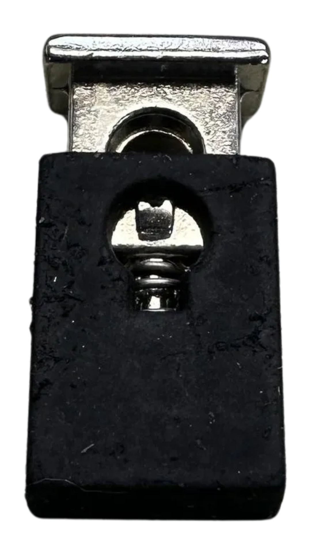 Metal Cord Lock Toggle – Black and Silver – Spring Fastener – Sold Individually