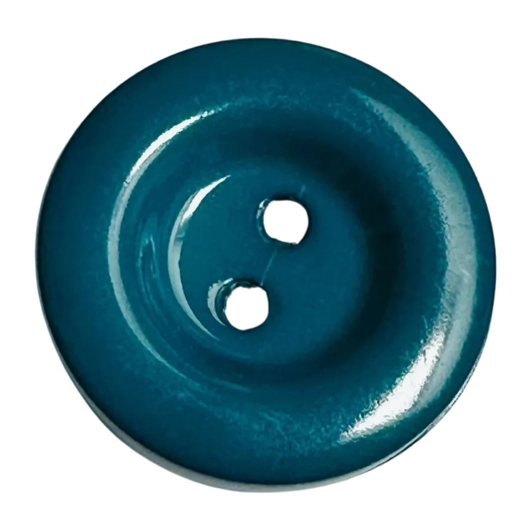 Teal button 23mm glossy finish sold individually