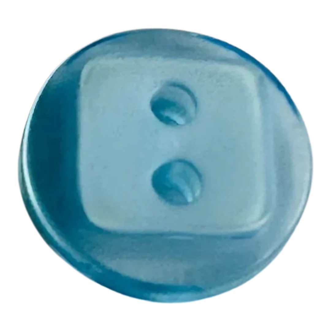 Light blue button 13mm with a duo finish sold individually