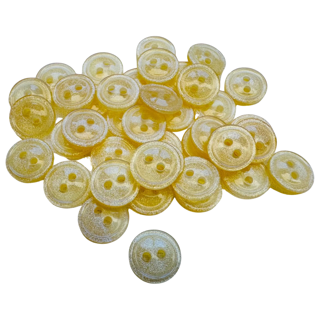 Lemon Sparkle Buttons – 13mm – Pack of 40 knitting and sewing