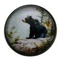 Brown Bear Glass & Metal Button – 22mm – Shank Back – Sold Individually