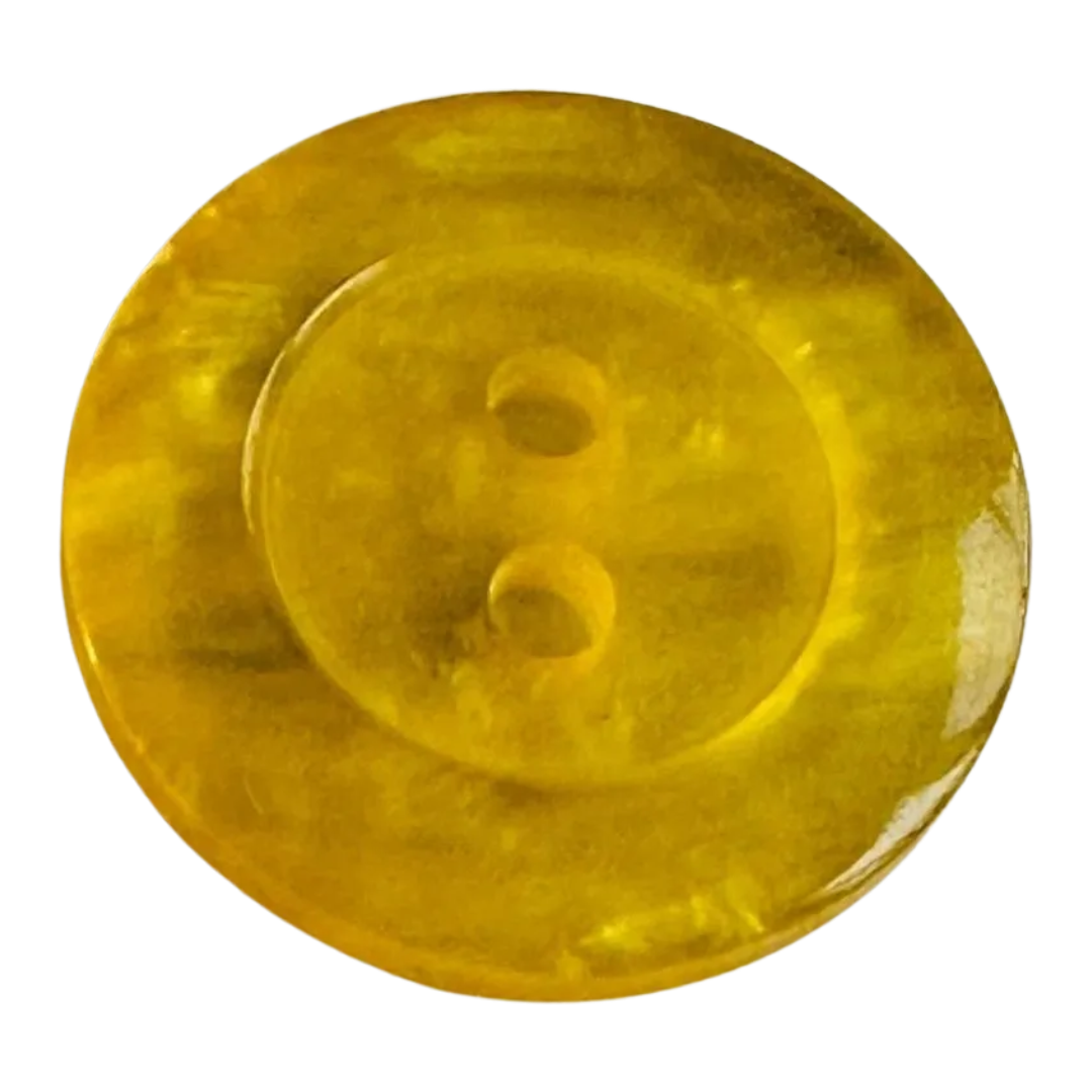 Bright yellow button 18mm with a pearlised finish sold individually