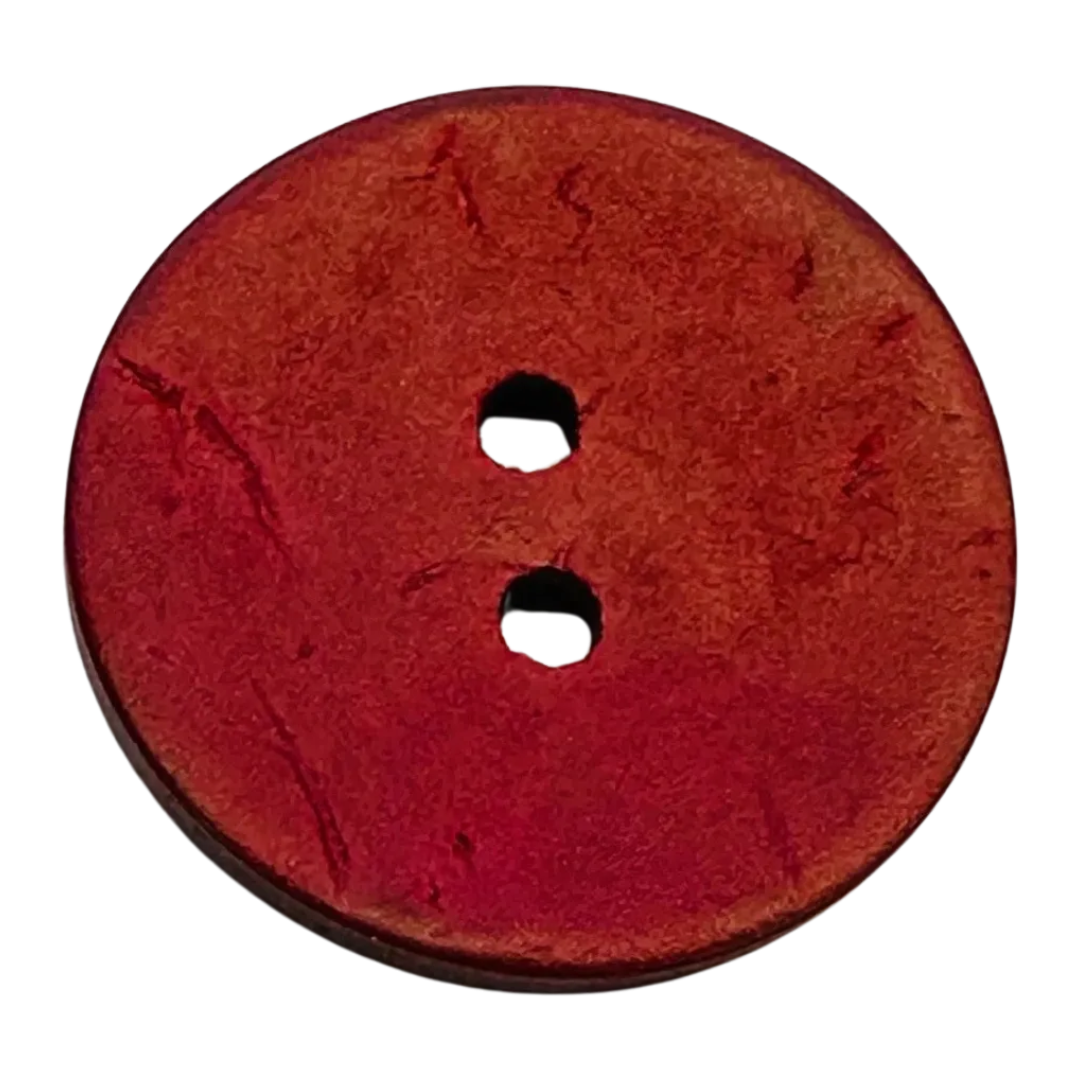 Red Coconut Shell Button 23mm Natural Textured Coat Cardigan Button