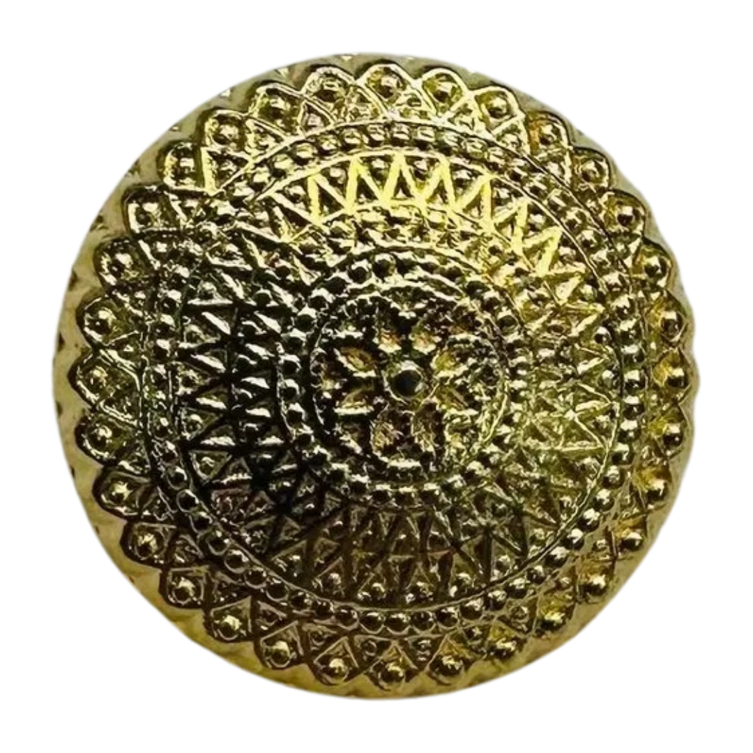 Gold Metal Button – 18mm Ornate Shank Design – Sold Individually