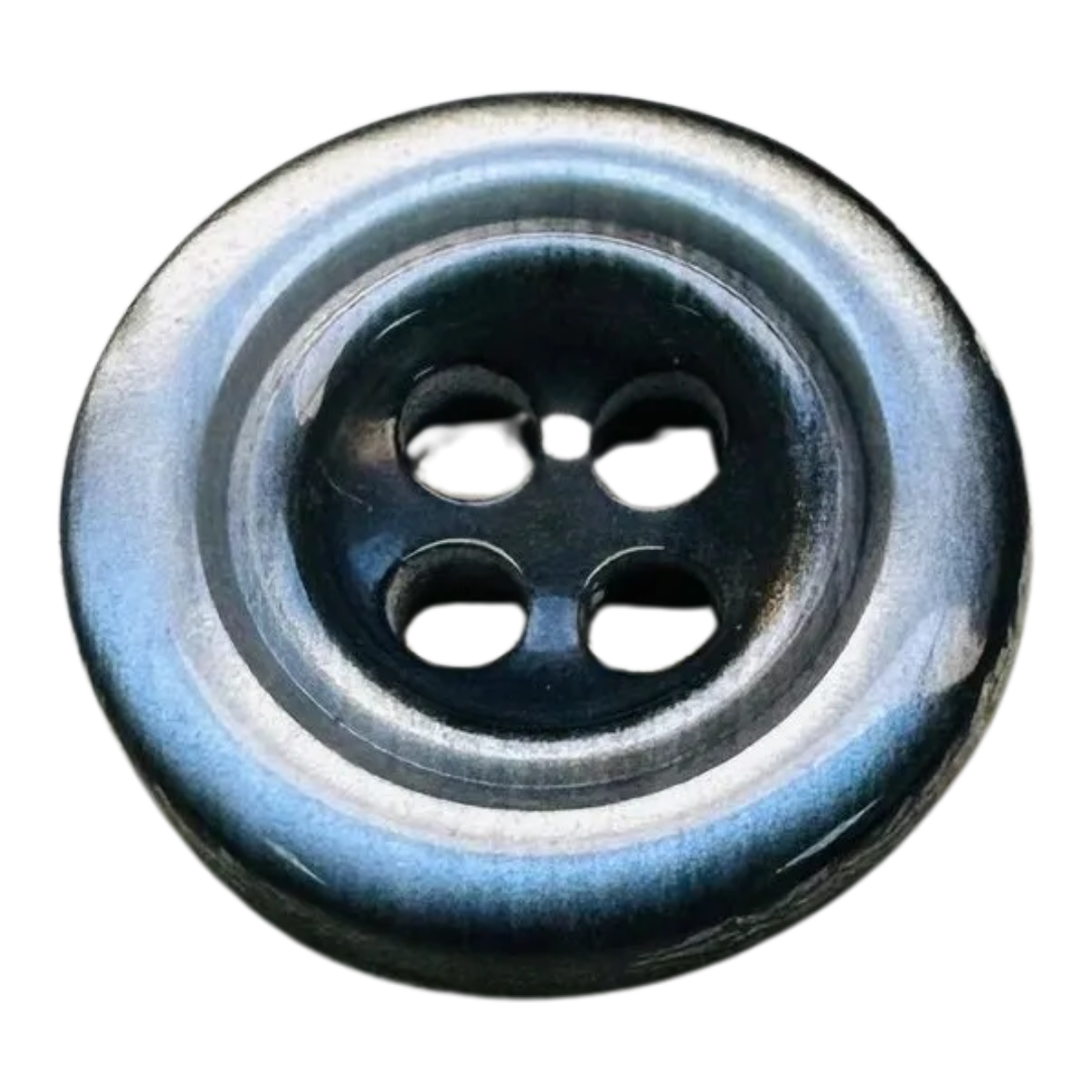 Grey Button – 15mm Classic Four Hole – Sold Individually