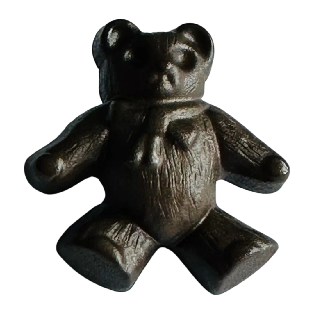 Brown teddy bear button 19mm shank back sold individually