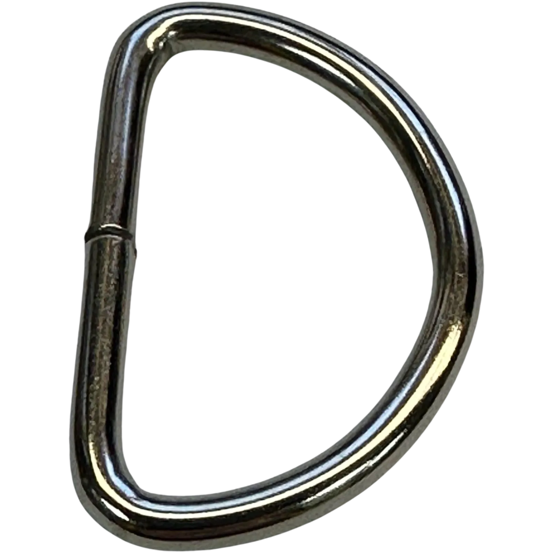 Silver-tone D ring metal split design 25mm sold individually