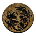 Coconut Shell Buttons – 20mm Floral Engraved Coconut Buttons – Set of 6