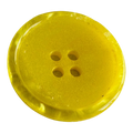 Yellow button 23mm ring edge pearlised design sold individually